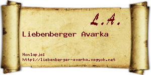 Liebenberger Avarka névjegykártya